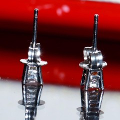 14k white gold stud earrings 0.20ct natural diamond vintage 0.65gr N3617