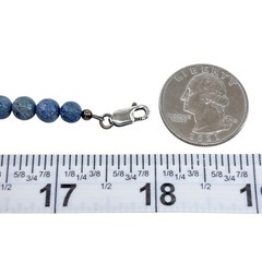 Vintage Sterling Silver 925 | Blue Kyanite & Pearl Beaded Necklace 18”