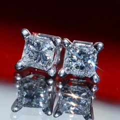 14k white gold stud earrings 0.20ct natural diamond vintage 0.65gr N3617