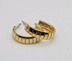 Sterling Silver Vermeil 24mm Panel Hoop Earrings