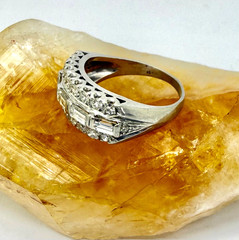 Antique 1.20 tcw Natural Diamond Ring 800 Platinum w/Card Appraisal – Size 6 3/4