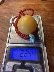 Natural Baltic Amber Pendant Necklace Red Coral Strand Turquoise