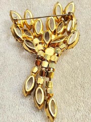 Gorgeous Vintage AB and Clear Rhinestone Dangle Brooch Pin & Earrings