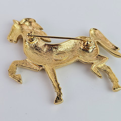 Vintage Brooch Trifari Horse Prancing Gold Tone Figural 2 inch Marked