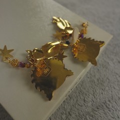 Lunch at the Ritz Earrings Owl Owlio E Olio Clip On Signed Menu Card
