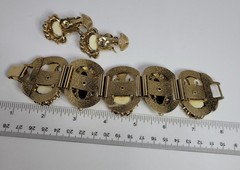 Selro Selini Asian Princess Bracelet + Earrings Set wide panel vintage rare