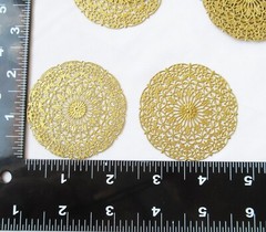 20pcs Round Brass Stamping 56.5mm Filigree Findings Wholesale Supplies
