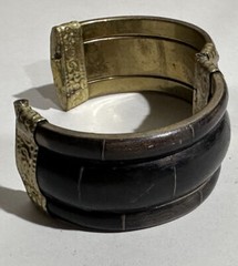 Vintage India bangle 100% genuine horn bone brass stone bracelet Made In India
