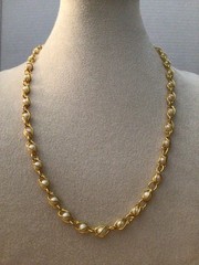 Vintage Elegant Faux Pearl Chain Necklace Jewelry Lot Gold Tone Victorian Style