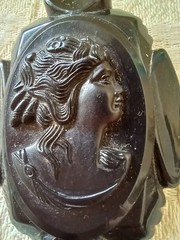 1930s Brooch Pin Cameo Victorian Revival Mourning Jewelry Celluloid Bakelite?