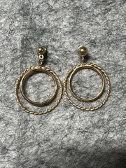 Vintage Double Dangling Hoops Earrings Avon
