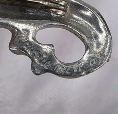 Maurice Milleur Brooch Pin Silver Tone Signed Alligator