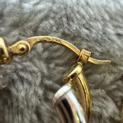 14K Yellow & White Gold Double Twisted Hoop Pierced Earrings Carla Scrap 2 g