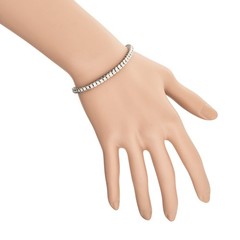 Estate 3.00ct Diamond Semi Bezel 14k White Gold Bracelet