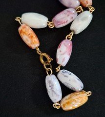 Vintage Art Glass Bead Necklace, 24″ Length, Multi-Colored