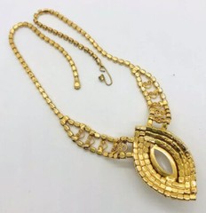 JULIANA Delizza And Elster Rhinestone Necklace Filigree Hearts Vintage Jewelry