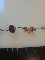 LC Liz Claiborne Or Lauren Conrad Goldtone Acrylic Bead Polished Stone Necklace