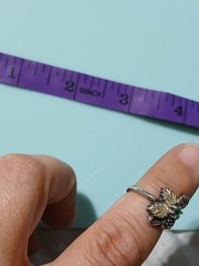 Vintage Wheeler Black Hills Leaf /flower/green Gem/Sterling Silver Ring 6.5
