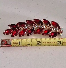 DeLizza & Elster Juliana Brooch Bold Statement Piece 3” Long Big Crystals