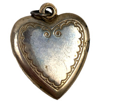 Antique Victorian Edwardian Heart Slide Open Locket
