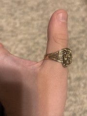 Vintage Unisex Lion Ring 18kt Gold HGE . SZ 11.75 Mens Womens Estate Jewelry