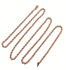 Vintage Solid 14K Rose Gold Chain Twist Rope 22″ Long Jewelry 2mm Wide 3.3 grams