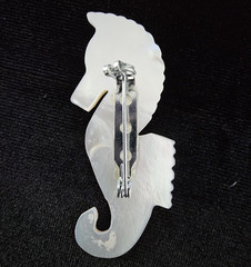 Vtg Lot Nautical Carved Mother of Pearl Sea Life Brooches Seahorse Fish Dolphins