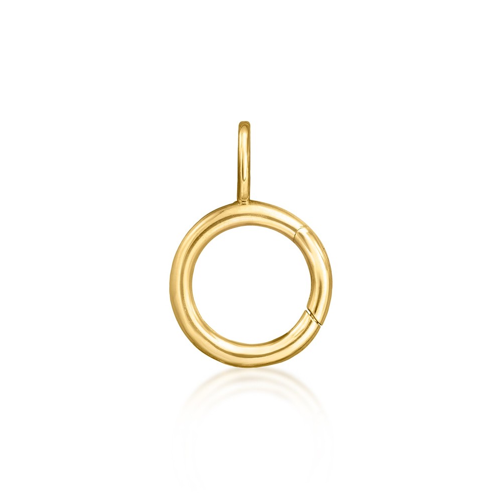 Pure Collection by Ross-Simons 14kt Yellow Gold Circle Charm Holder Pendant