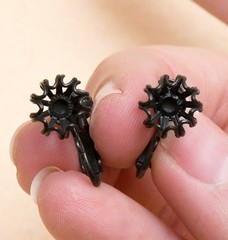 1 PAIR Vintage Miriam Haskell SIGNED Matte Black Clip On Earring Findings Parts