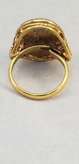 Jewel Tone Red Filigree Pattern Lucite 1960’s Adjustable Vintage Ring U.S.A.