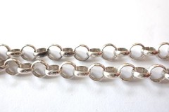 Vintage Sterling Silver Rolo Chain Necklace Made In Italy 16″ Long 17.5 Grams