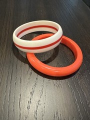 Seamless Bracelets Burnt Orange Cream And Burnt Orange Stripe Vintage