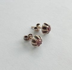 Vintage Beautiful Earrings Purple stones Sterling Silver 835 test Women Jewelry