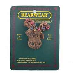 Boyds Bears and Friends Bearwear Moose Pin 1994 Christmas Holiday Lights 2603
