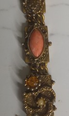Vintage Goldette Unsigned Slide Link Bracelet Victorian Revival As Is