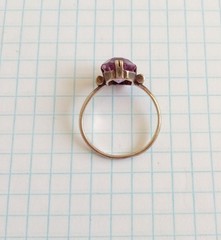 Vintage Ring Purple stone Sterling Silver 875 star USSR times Jewelry size 8.25