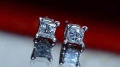 14k white gold stud earrings 0.20ct natural diamond vintage 0.65gr N3617