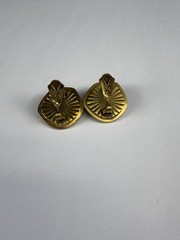 Vtg Yves Saint Laurent Square Enamel Clip-On Earrings Black Signed YSL
