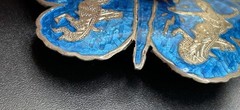 Siam Niello Sterling Silver Blue Butterfly Brooch