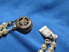 Vintage Graduated no knot Pearl Double Strand 18” Necklace Sterling Silver Clasp