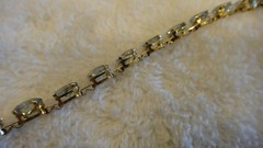 NICE Vintage Antique Estate Jewelry 10k Gold Aquamarine Gemstone Tennis Bracelet
