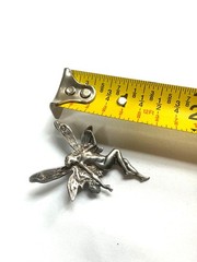 Vintage 925 Sterling Silver Fairy Brooch Pin Mythical Winged Woman Jewelry