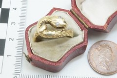 ANTIQUE ENGLISH GEORGIAN 18K GOLD DIAMOND SET COILED SNAKE RING C1800’s