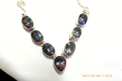 EXQUISITE STERLING SILVER IMPERIAL TOPAZ NECKLACE