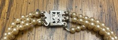 VTG 1950’s College Co-ed or TV Mom Triple Strand Luminescent Faux Pearl Necklace