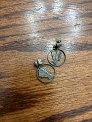 Vintage Mercury Head Silver Dime Coin Earrings Pierced Old