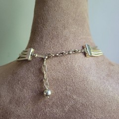 Vintage Gold Multi Strand Snake Chain Layered Statement Necklace 16 Inch Retro