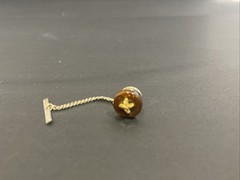 Vintage Antique Tie Pin Starfish Gold Tone With Wood Nautical