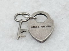 Vintage Henry Griffith & Sons English Sterling Silver Heart Charm Lock Padlock