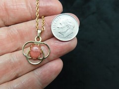 Vintage Old Stock Chain w/Vintage 1960’s Rose Quartz Open Work Slide